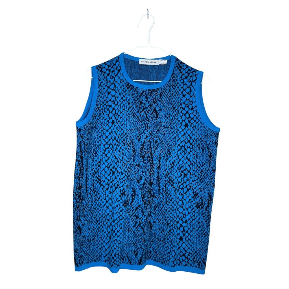 Vintage Snakeprint Vest Karen Lessly Women's Large Crewneck Made in USA